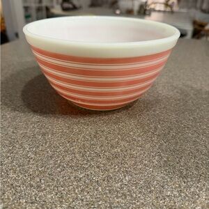 Vintage Pyrex Pink Striped Bowl